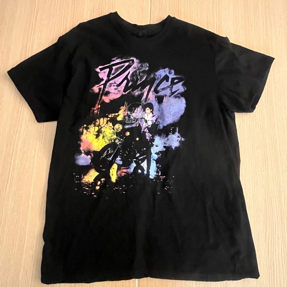 The Prince Estate Prince Purple Rain T Shirt Adult Large Black